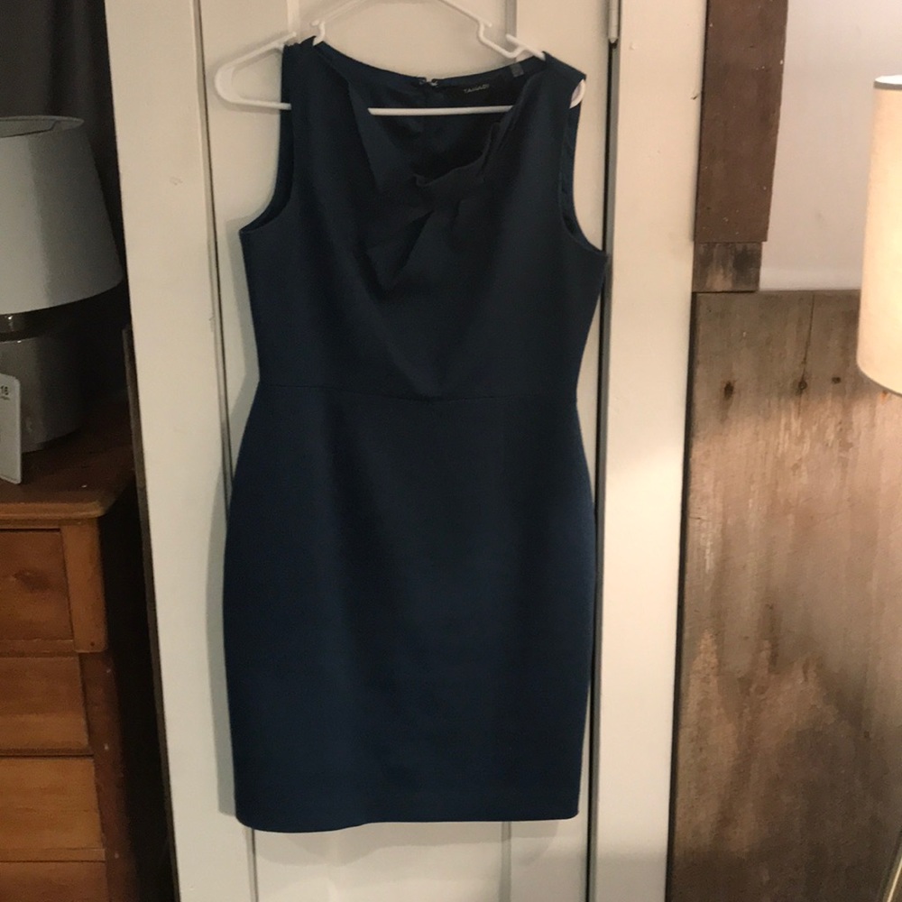 Tahari Shell Dress with Ruffled Neck Line